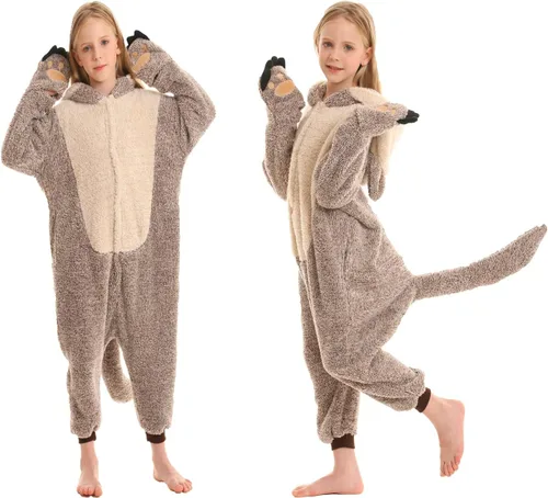 Vista 3 de SimZoo Kids Animal Pajamas, Boy Girls Otter Cosplay Costume Sleepwear, One-Piece Unisex Homewear 4-13Y
