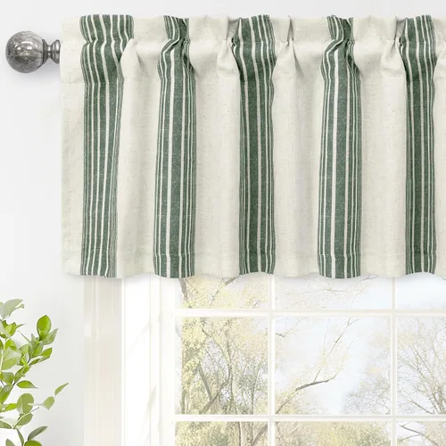 Vista 16 de DriftAway Chris Linen - Cenefa forrada de lino de 2 capas con aislamiento térmico para oscurecer la habitación, cenefa de ventana opaca con bolsillo