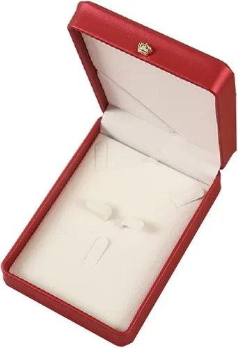 Vista 9 de Juego de joyas de boda Caja de cuero de primera calidad para collar, aretes, anillo, vitrina, soporte de almacenamiento (negro grande)