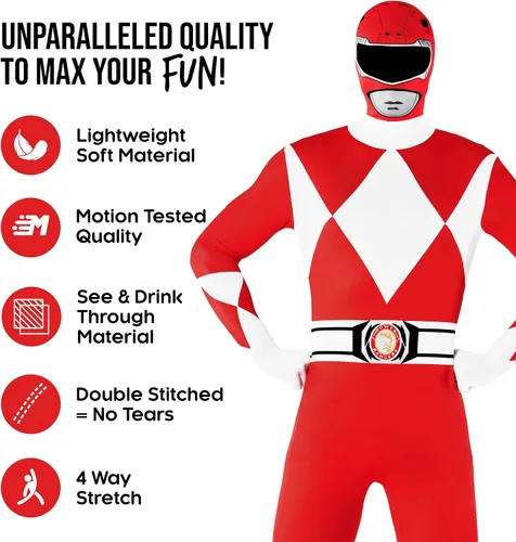 Vista 2 de Morphsuits Power Rangers Costume, Power Ranger Costumes Adult, Red Power Ranger Costumes, Mens Power Ranger Costume Adult