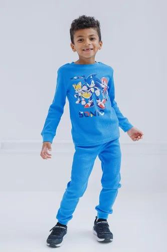 Vista 2 de SEGA Sonic the Hedgehog Tails Knuckles - Camiseta térmica para niños pequeños y grandes