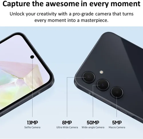 Vista 4 de Samsung Galaxy A35 5G, 128GB, azul marino - Desbloqueado (renovado)