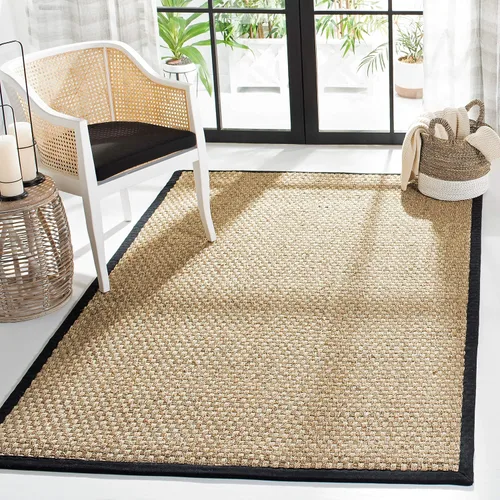 Vista 153 de SAFAVIEH Natural Fiber Collection NF114A - Alfombra de pasillo de hierba marina con patrón de tejido de cesta y borde, de 2 pies 6 pulgadas x 16