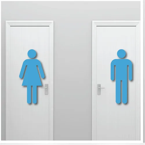 Vista 7 de Letrero grande de 20 pulgadas de alto para pared de hombre y mujer, adhesivo fuerte seguro para pared, diseño artístico mural para baño, baño, baño