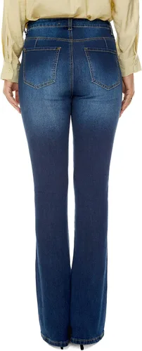 Vista 4 de VIPONES Jeans acampanados para mujer, elásticos, de cintura alta, acampanados, con curvas