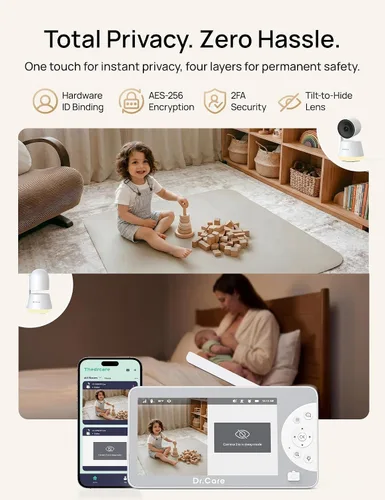 Vista 3 de Dr.Care LumiView Max Monitor inteligente WiFi de 7 pulgadas con soporte