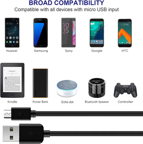 Vista 5 de Cargador de pared micro USB de 5 V 1A, cable de cargador Android, adaptador de corriente de CA a CC de 5 voltios de 1000 mA para carga de teléfono