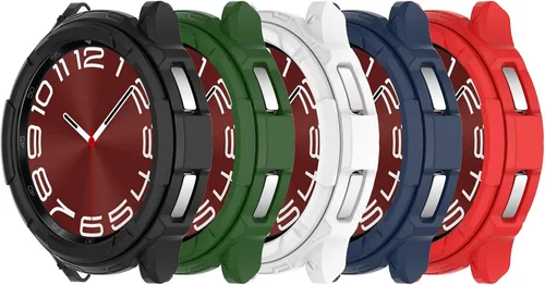 Vista 8 de Accesorios para Samsung Galaxy Watch 6 Classic 1.693 in 1.850 in resistente TPU Armor Case Cover Case Cover + bisel Ring Dial Protector Funda Marco