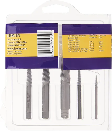Vista 4 de IRWIN Extractor de tornillos para tornillos en espiral, 5 piezas (53535)