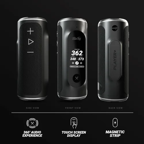 Vista 9 de Blue Tees Golf Player+ Altavoz GPS con tecnología de IA - Pantalla táctil, batería de más de 10 horas, más de 40,000 campos, distancias visuales