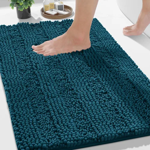 Vista 50 de Yimobra Tapetes de baño lavables, de chenilla súper suave y absorbente, para suelo y alfombra, de secado rápido, antideslizante, para bañera y Beige