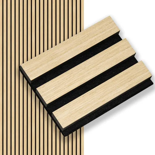 Vista 12 de Smartstandard Panel de Pared de Listones de Madera de Muestra, Paneles de Pared de Madera Insonorizados, Paneles de Madera Acústicos para Pared