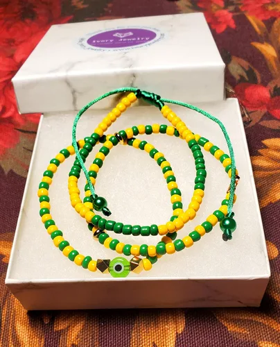 Vista 40 de Hecho a mano contra el mal de ojo orishas joyería de protección Ilde elástico elástico ajustable con cuentas unisex amuleto pulsera conjunto