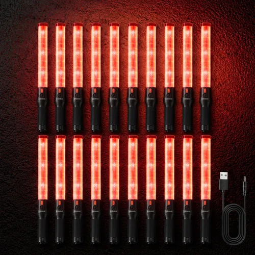 Vista 9 de E-riding Varita de tráfico recargable de 16 pulgadas, bastón de control de tráfico rojo con 2 modos intermitentes, varita de luz LED de seguridad