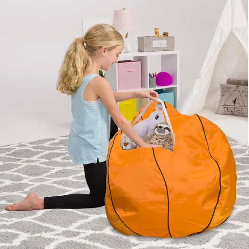 Vista 77 de Posh Creations Funda de puf para niños con almacenamiento para animales de peluche - Organizador de juguetes para niños, Mediano 68.58 cm - Lona
