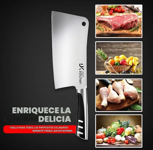 Vista 3 de Utopia Kitchen Cuchillo Cleaver de 7 pulgadas de Acero Inoxidable Cuchillos de Chef Carnicero para Carne, Verduras Cuchillo de Chef de Cocina