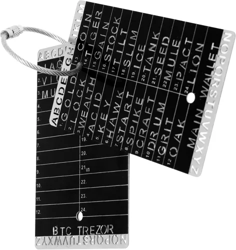 Vista 5 de Crypto Seed Bank – Almacenamiento de frases de semillas criptográficas – Placa de frase de semilla de metal para cartera dura criptográfica