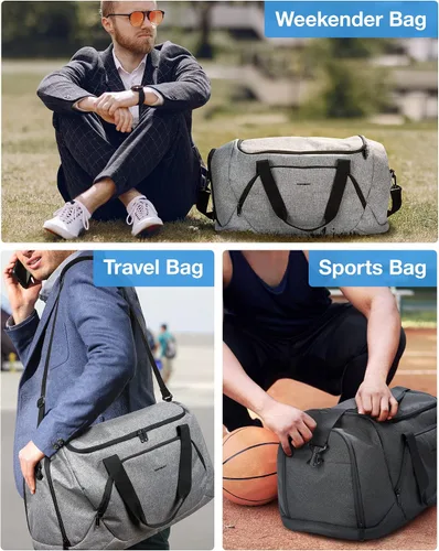 Vista 2 de BAGSMART Bolsa de viaje, gris, Large - 55L