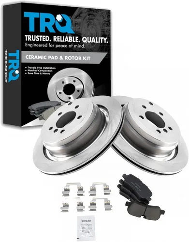 Vista 53 de TRQ Juego de pastillas de freno y rotor de cerámica trasera compatible con Honda Accord V6 1998-02 3.0L con frenos de disco traseros 02-06 Acura RSX