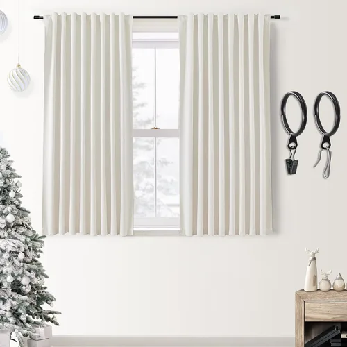 Vista 84 de SHINELAND Cortinas opacas cortas para ventanas de dormitorio, cortinas de baño, 45 pulgadas de largo