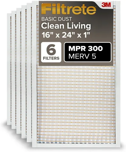 Vista 18 de Filtrete Filtro de aire de 10 x 20 x 1 pulgadas, MPR 300, MERV 5, plisado, 3 meses, 6 filtros para limpiar el aire del hogar, básico, para polvo, 1