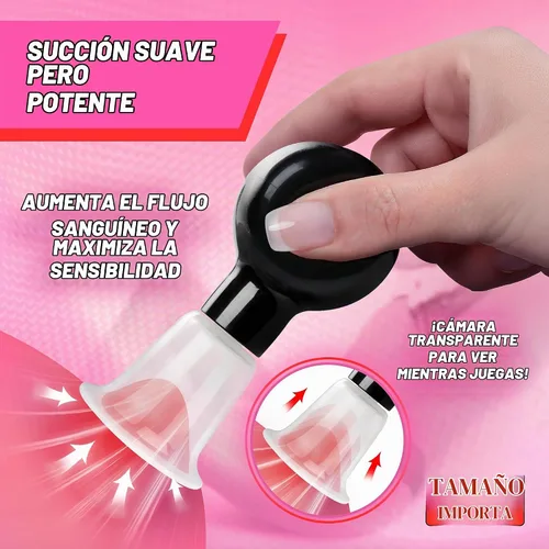 Vista 3 de Size Matters Potenciadores de pezones transparentes Negro