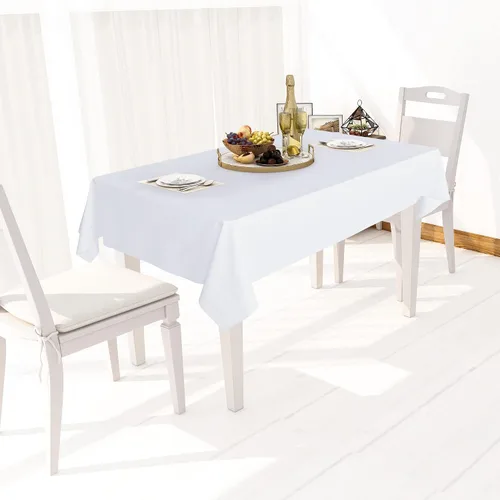 Vista 10 de sancua - Mantel rectangular de PVC 100 % impermeable, 54 x 54 pulgadas, vinilo a prueba de aceite, derrames, fácil de limpiar con un paño, para Beige