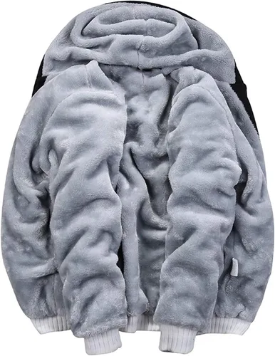 Vista 2 de MANLUODANNI Sudaderas con capucha para hombre, de lana gruesa, abrigada, para invierno