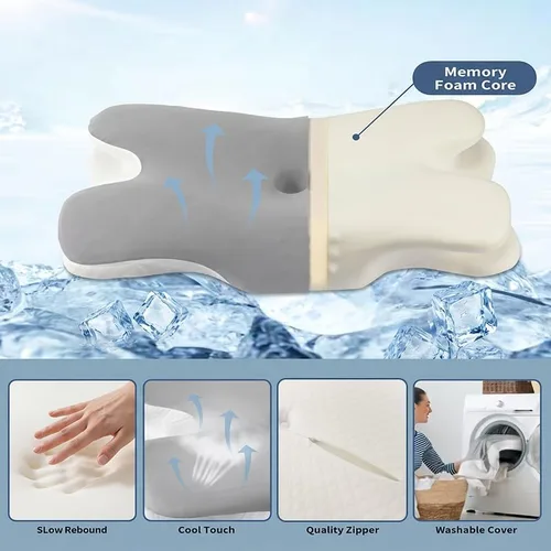 Vista 5 de Almohada cervical de espuma viscoelástica para soporte de Gris Oscuro