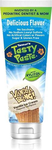 Vista 5 de Tanner's Tasty Paste Pasta de dientes con flúor anticaries Cha Cha Cha Chocolate 4.2 oz.