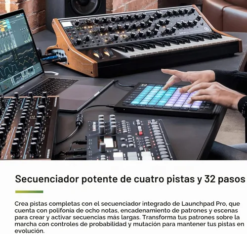 Vista 5 de Novation Launchpad Pro MK3, controlador MIDI de 64 cuadrículas y secuenciador para Ableton Live, Logic Pro y hardware, 64 almohadillas RGB