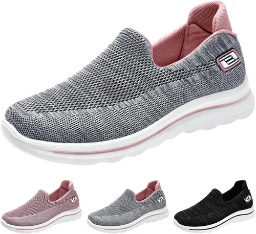 Vista 3 de JWSVBF Zapatos deportivos de cuña oculta para mujer, transpirables, brillantes, con diamantes de imitación, zapatos casuales de negocios, unisex, a