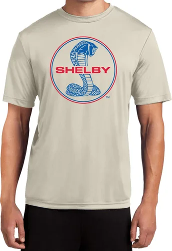 Vista 5 de Ford Mustang Camiseta Shelby Azul y Rojo Logo Absorbe la Humedad Tee