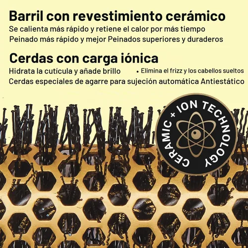 Vista 3 de Olivia Garden MultiBrush - Cepillo térmico desmontable no eléctrico con barril de cerámica