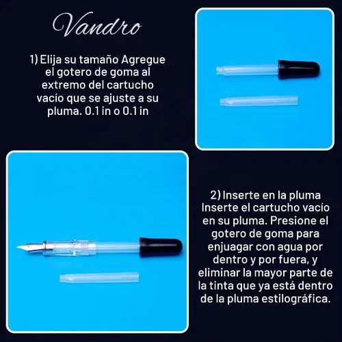 Vista 3 de Vandro Kit de limpieza de pluma estilográfica, solución de descarga de pluma estilográfica de alta potencia con accesorios
