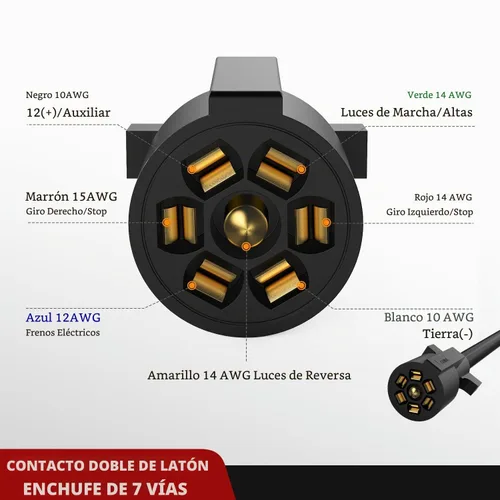 Vista 3 de Nilight Cable de Extensión para Enchufe de Remolque de 7 Vías 12 Pies Resistente Conector de 7 Pines Cable de Arnés de Cableado 10-14 AWG Terminales