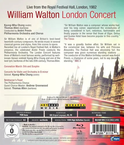 Vista 2 de Philharmonia - William Walton London Concert Blu-ray