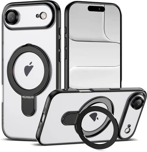Vista 152 de Funda compatible con iPhone 12 con soporte de anillo magnético invisible [compatible con Mag-Safe] [Protector completo de lente de cámara] Funda