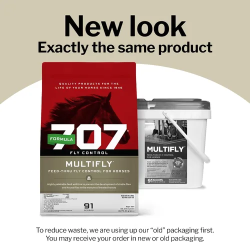Vista 2 de Formula 707 MultiFly - Pellets de control de mosca para caballos - Reducción de población de moscas sabrosas y seguras