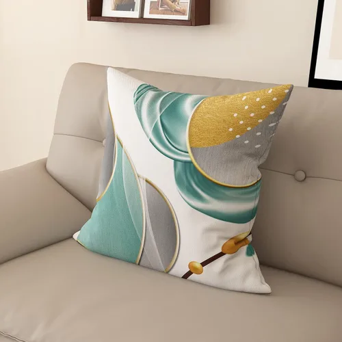 Vista 13 de Funda de almohada decorativa para sofá de sala de estar, patrón impreso de doble cara, funda de cojín naranja geométrica abstracta estilo nórdico