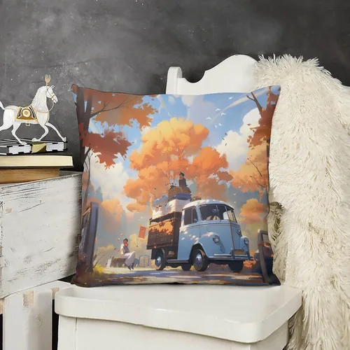Vista 17 de Fundas de almohada para sofá de 12 x 12 pulgadas, diseño cuadrado de otoño y granja campestre, suave, estampado de doble cara, fundas decorativas