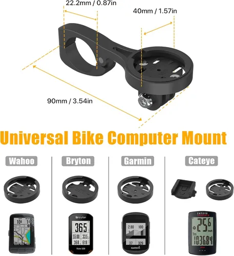 Vista 3 de Soporte de barras Aero - Garmin Bike Computer Mount para Garmin Edge, compatible con computadora GPS de bicicleta, Wahoo, Bryton, Cateye, GoPro Full