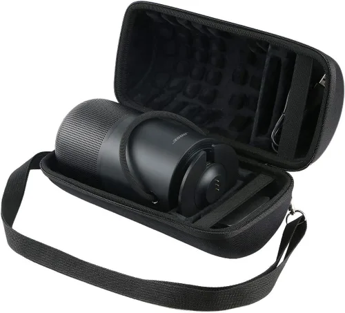 Vista 3 de co2CREA - Funda rígida de viaje para Bose portátil Smart/Home Speaker, color negro Charging Cradle Compatible, Triple Case with Shoulder Straps