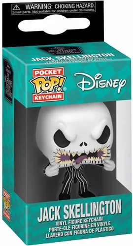 Vista 2 de Funko Llavero Pop: Pesadilla antes de Navidad - Jack Skellington - Cara de miedo - Disney: The Nightmare Before Christmas - Mini figura