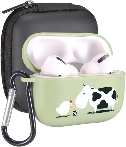 Vista 52 de Funda de mariposas rosas para AirPods Pro con llavero, diseño de animales lindos funda protectora de TPU suave compatible con AirPods Pro Charging