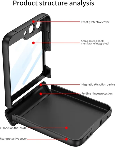 Vista 5 de SHIEID Funda para Samsung Z Flip 5, Galaxy Z Flip 5 con protección de bisagra, funda para Samsung Flip 5 con protector de pantalla compatible