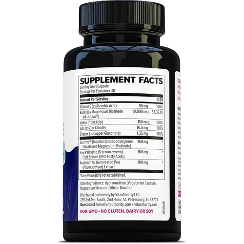 Vista 8 de Lustriva Suplemento para el Crecimiento del Cabello para Mujeres Lustriva y Vitaminas Bloqueadoras de DHT para Cabello Más Grueso y Abundante