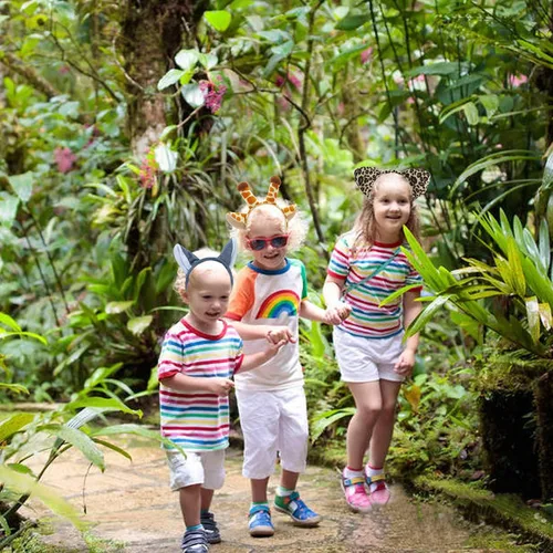 Vista 5 de 6 diademas de orejas de animales para niños, suministros de fiesta, decoraciones