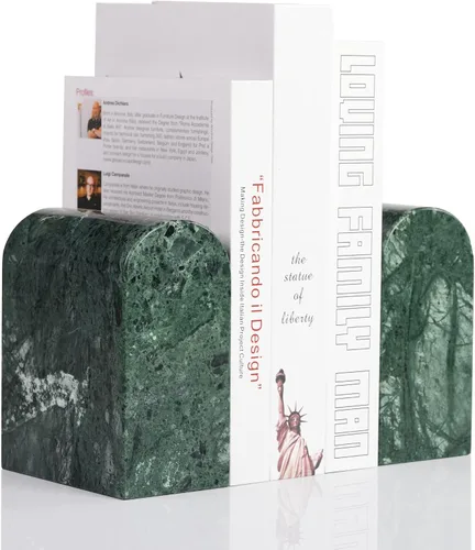 Vista 25 de Koville Sujetalibros de mármol italiano de Carrara para estantes, extremos decorativos para libros, 7 libras, soporte de libros de mármol Bianco