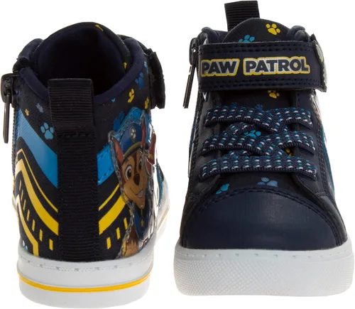 Vista 4 de Nickelodeon Paw Patrol - Zapatos deportivos para niños - Tenis deportivos para persecución y marshall de lona sin cordones, tenis con luz